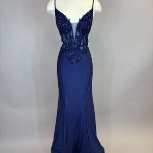 Dave and Johnny Dress 10442 Navy size 10 NWT